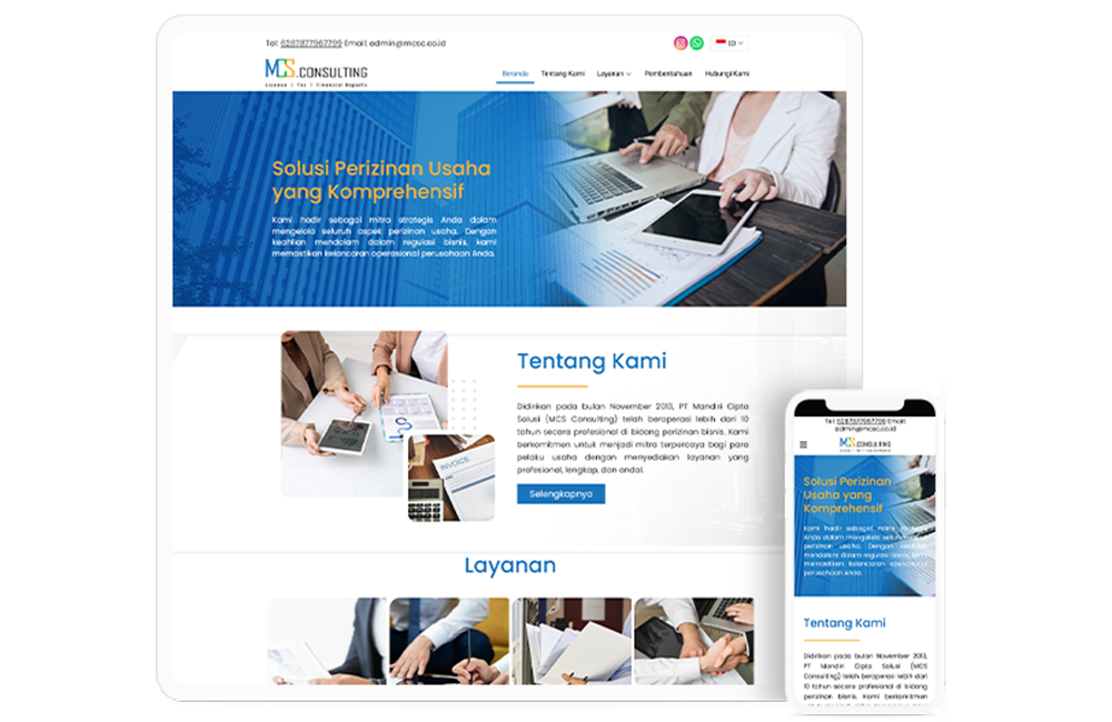 Create website for license and tax consulting